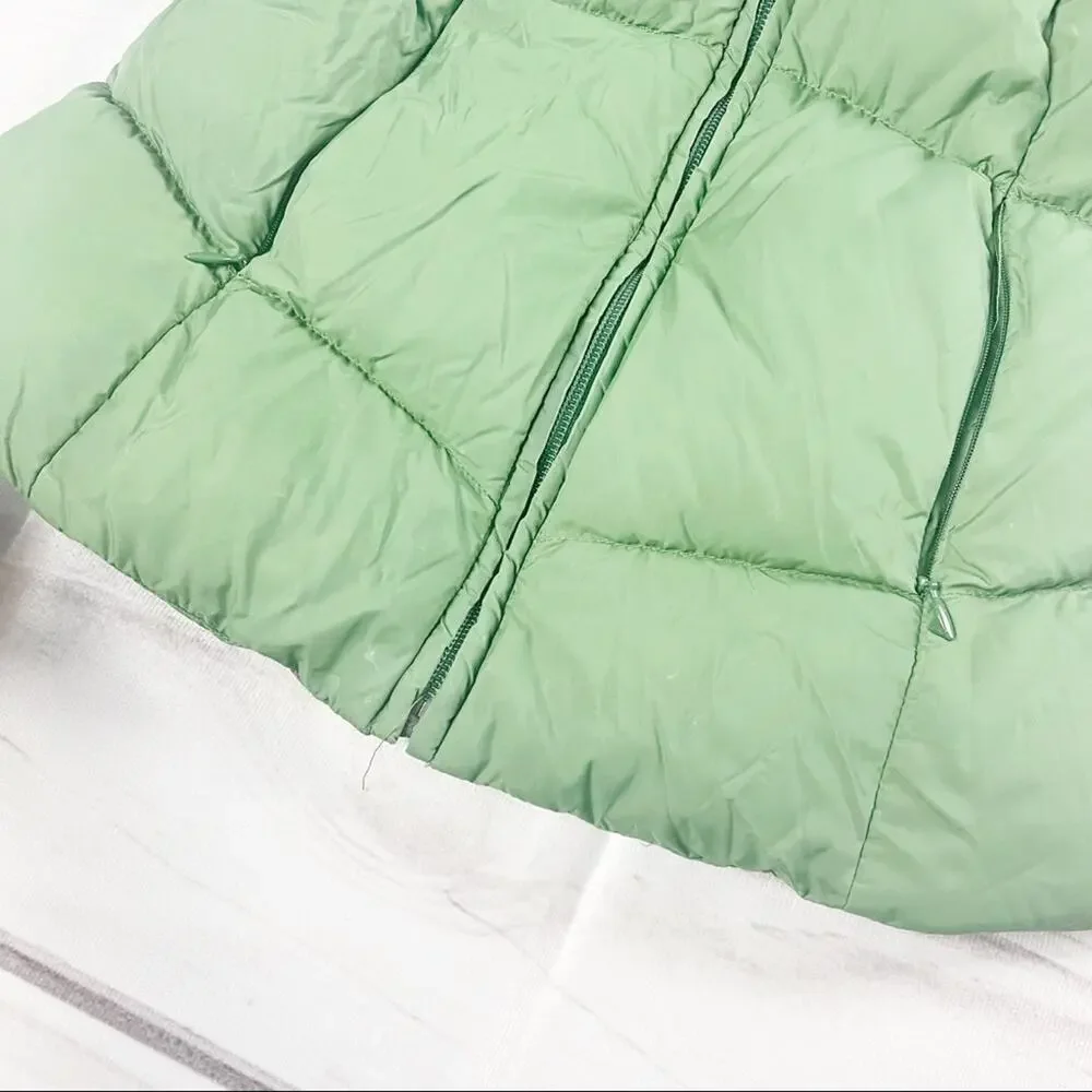 Add Down Women's Goose Filled Sleeveless Puffer Jacket Vest in Green‎ Size 0
